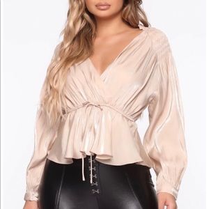Champagne fashion nova blouse